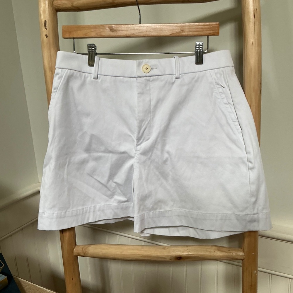 Spanx White The Get Moving Chino Shorts High Rise Stretch Size L 21282R